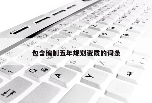 包含编制五年规划资质的词条