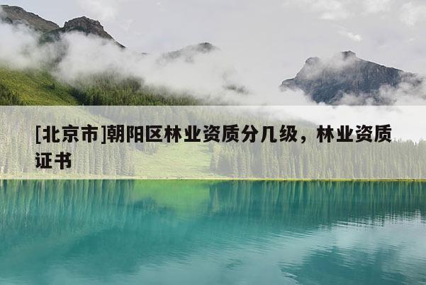 [北京市]朝阳区林业资质分几级，林业资质证书